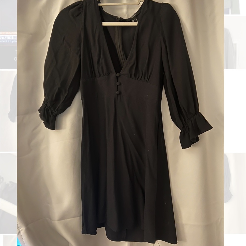 Forever 21 Black Plunging Neckline Dress